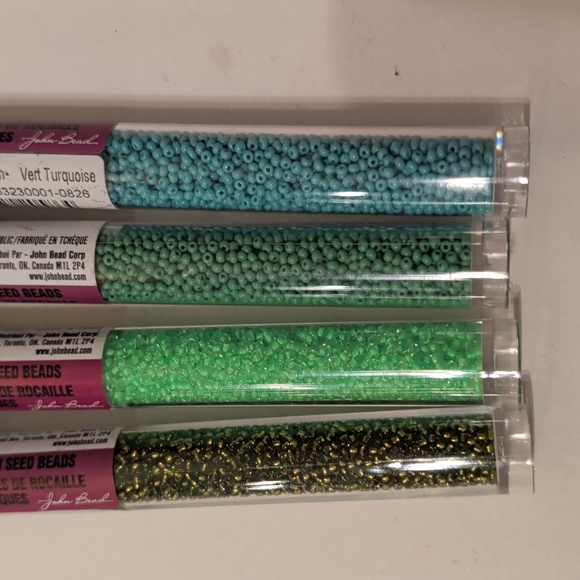 John Bead Czech Glass Seed Beads sz 11/0 Solid Rainbow Color Lot 34 Tubes - Picture 5 of 9